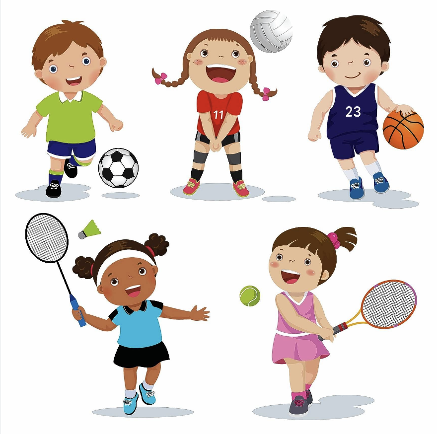 Kids practising ball sports skills